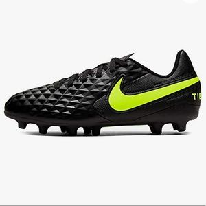 Nike Kids' Tiempo Legend 8 Club FG Soccer Cleats, Black/Volt